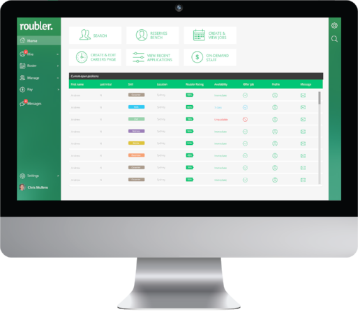 desktop imac screenshot of roubler for onboarding feature 